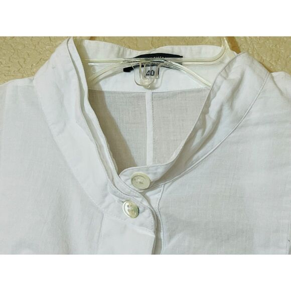 RARE Ann Demeulemeester Women's Sleeveless White Cotton Blouse Asymettrical 40 - Picture 6 of 13
